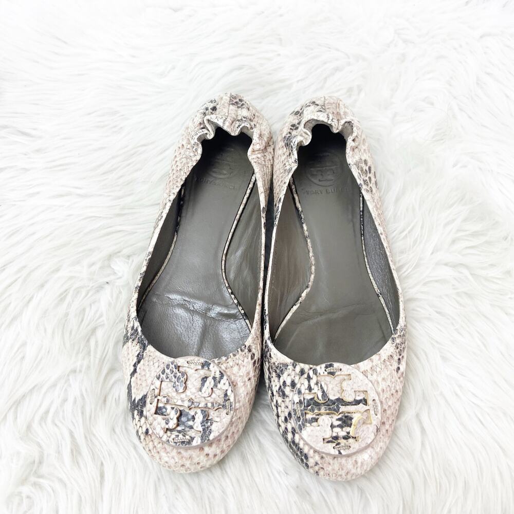 Tory Burch 7m Womens Python Snake Print Leather R… - image 7